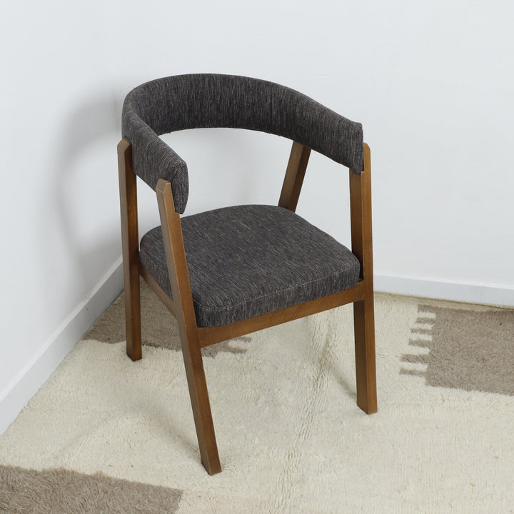 Minimalist Wooden Chair with soft white upholstery