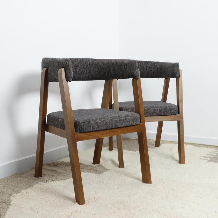 Minimalist Wooden Chair with soft white upholstery