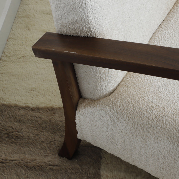 Handmade Armchair with elegant curved wood arms