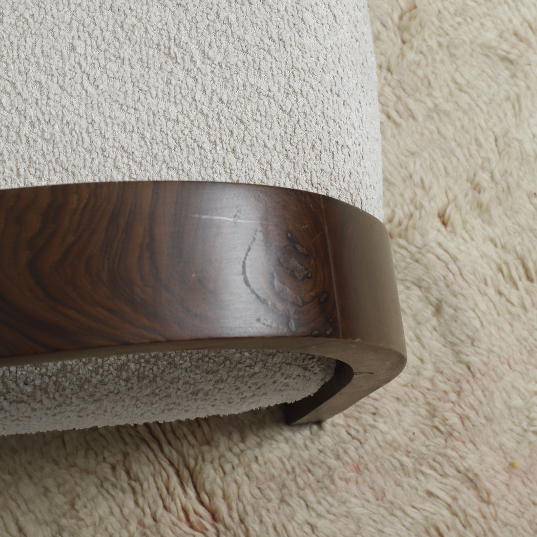 Handmade Armchair with elegant curved wood arms