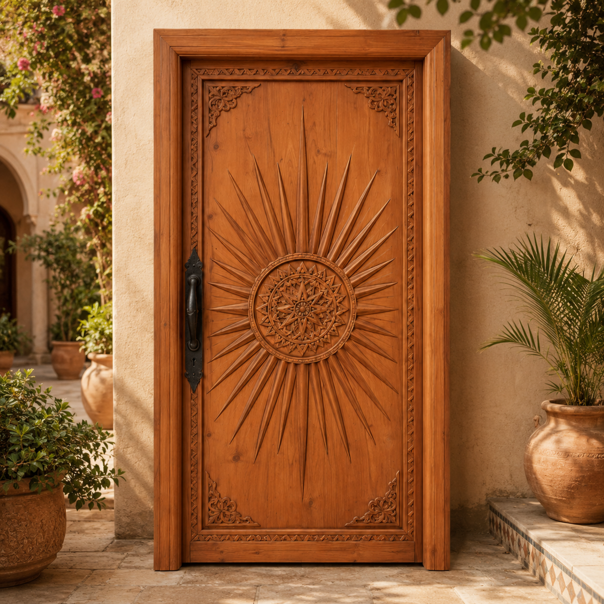 Hand Carved Moroccan Door