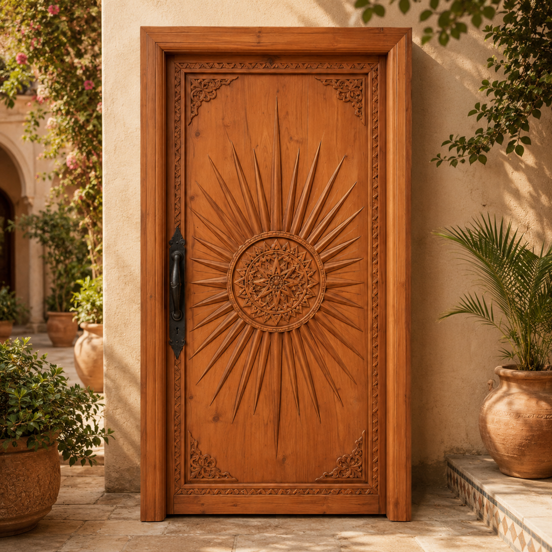 Hand Carved Moroccan Door