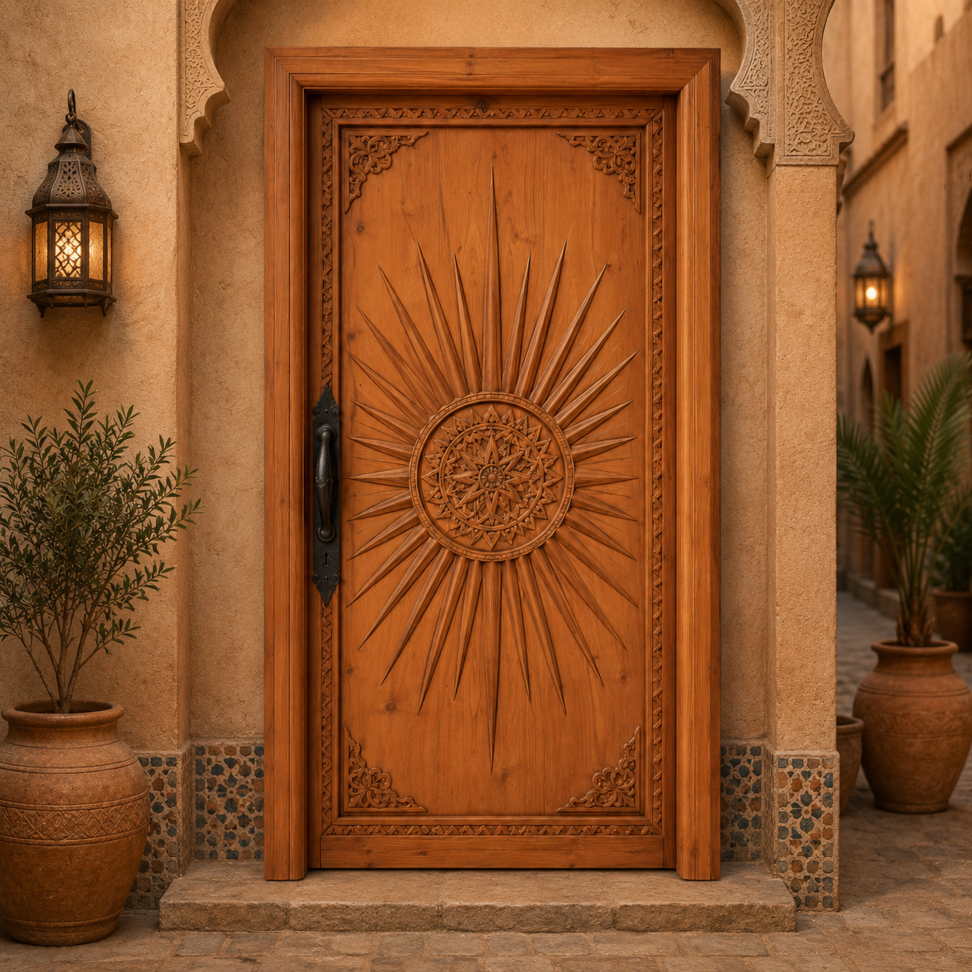 Hand Carved Moroccan Door