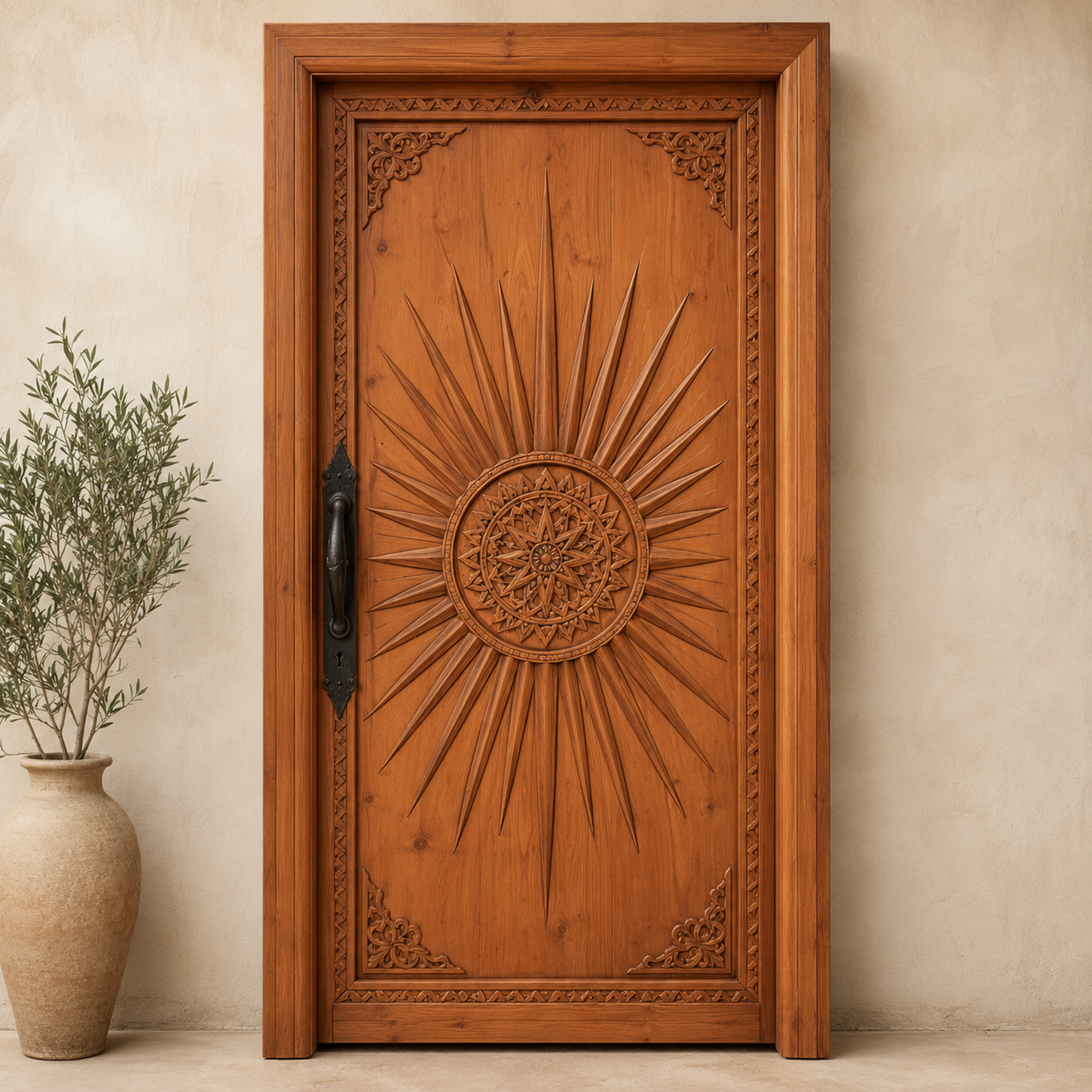 Hand Carved Moroccan Door