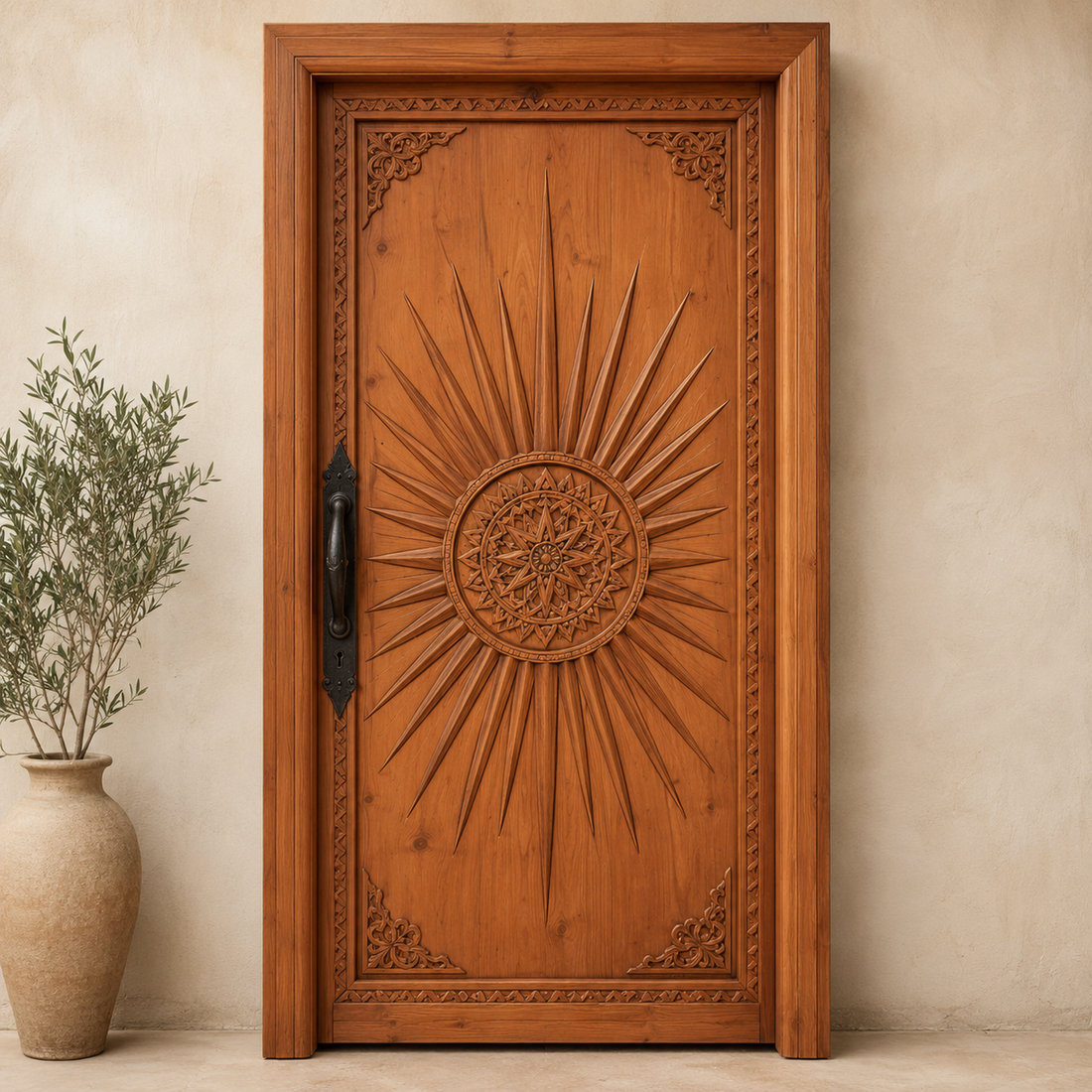 Hand Carved Moroccan Door