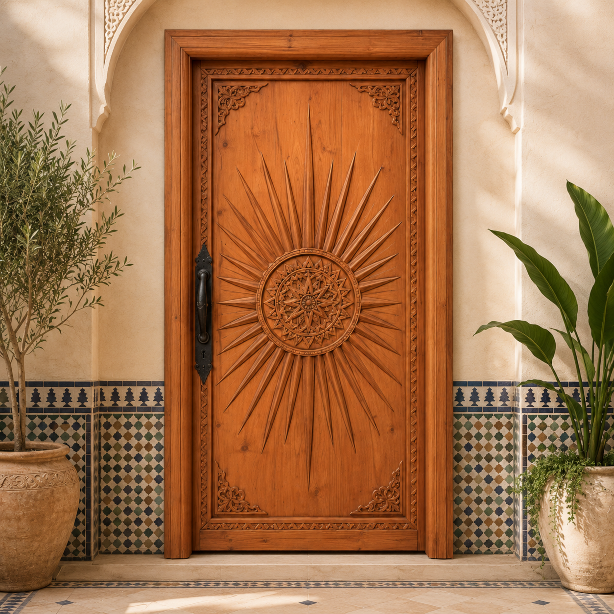 Hand Carved Moroccan Door