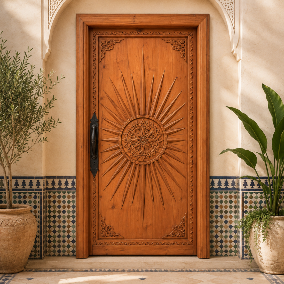 Hand Carved Moroccan Door