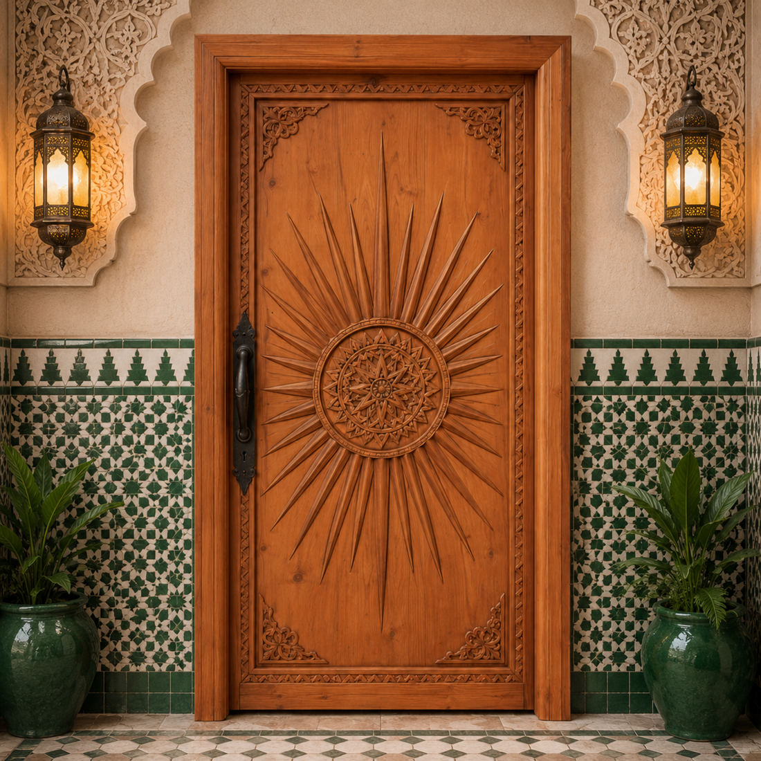Hand Carved Moroccan Door