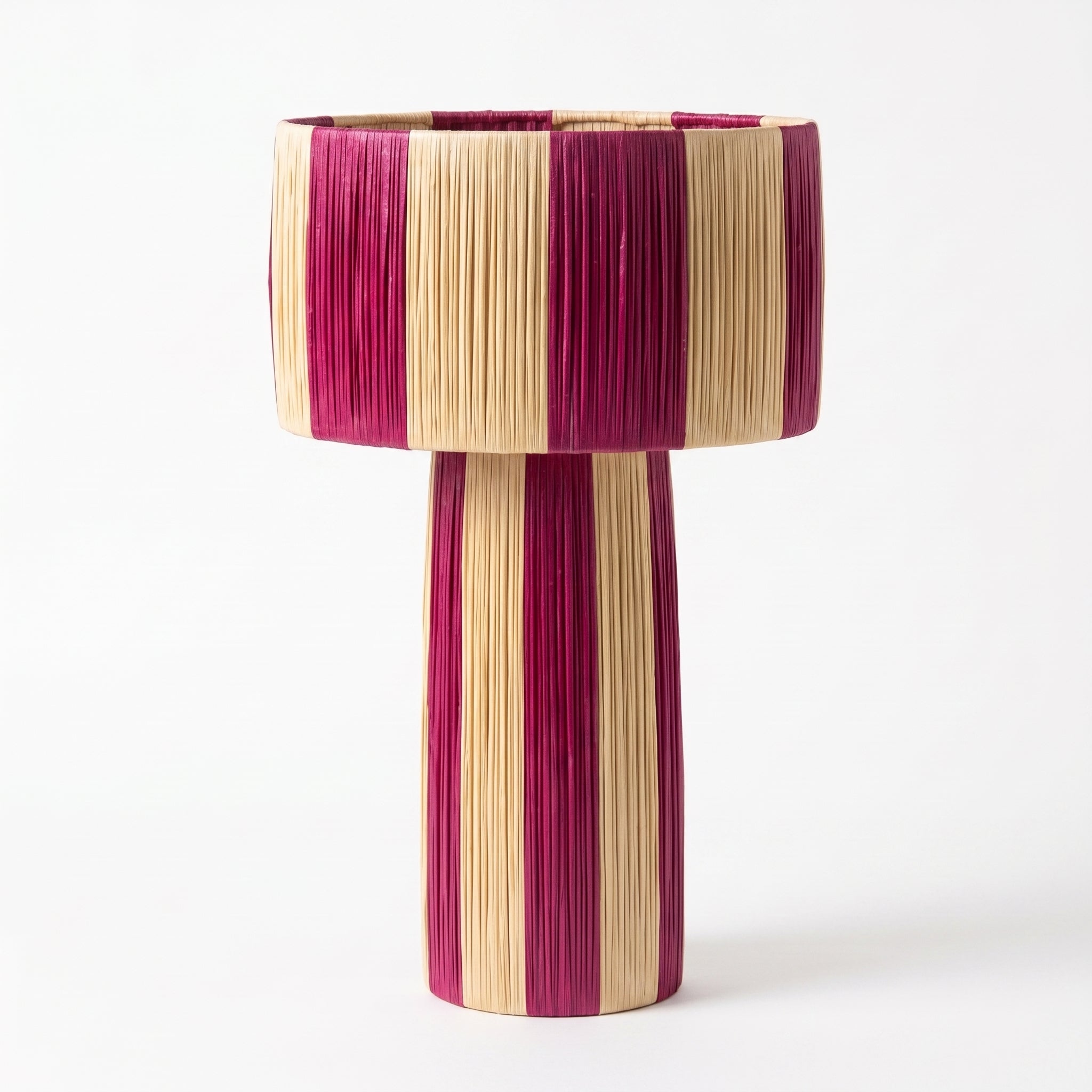 Handmade Moroccan Striped Raffia Table Lamp