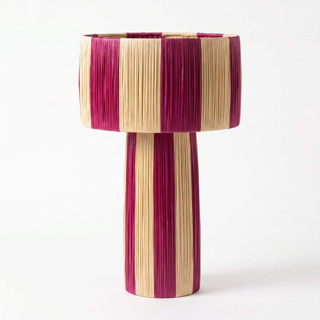 Handmade Moroccan Striped Raffia Table Lamp