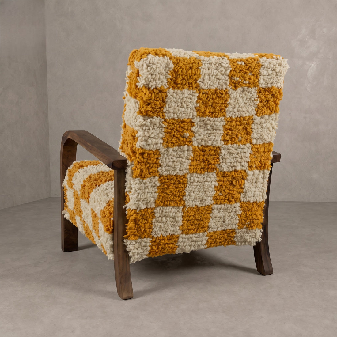 Yellow Checkerboard Armchair   