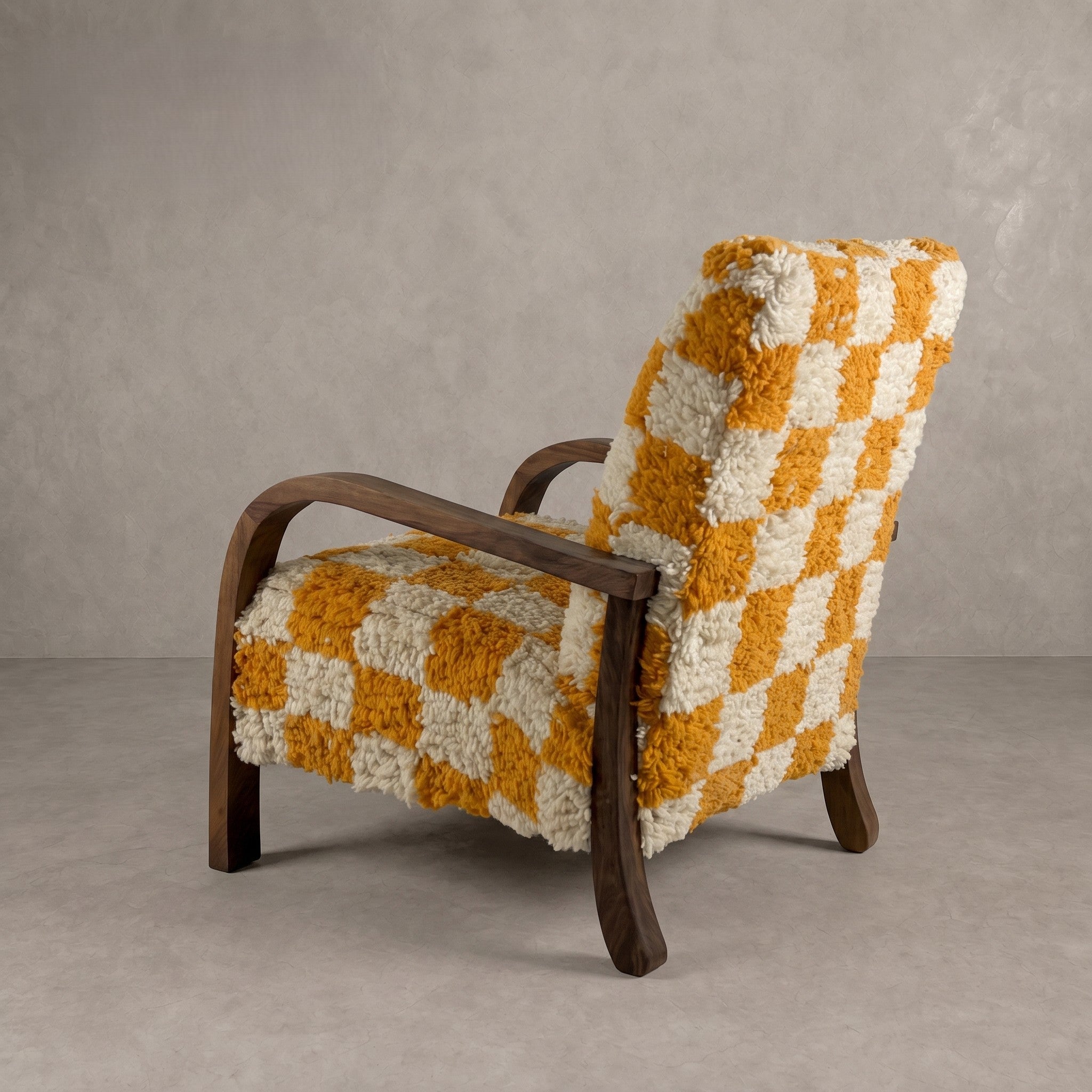 Handcrafted Moroccan Yellow Armchair   