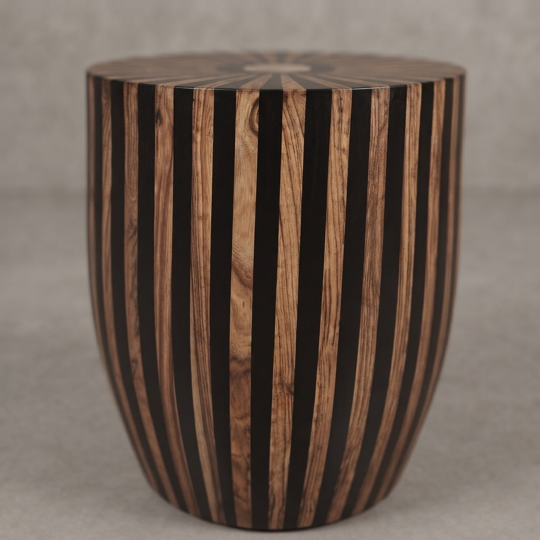 Handcrafted Moroccan Walnut & Black Resin Table