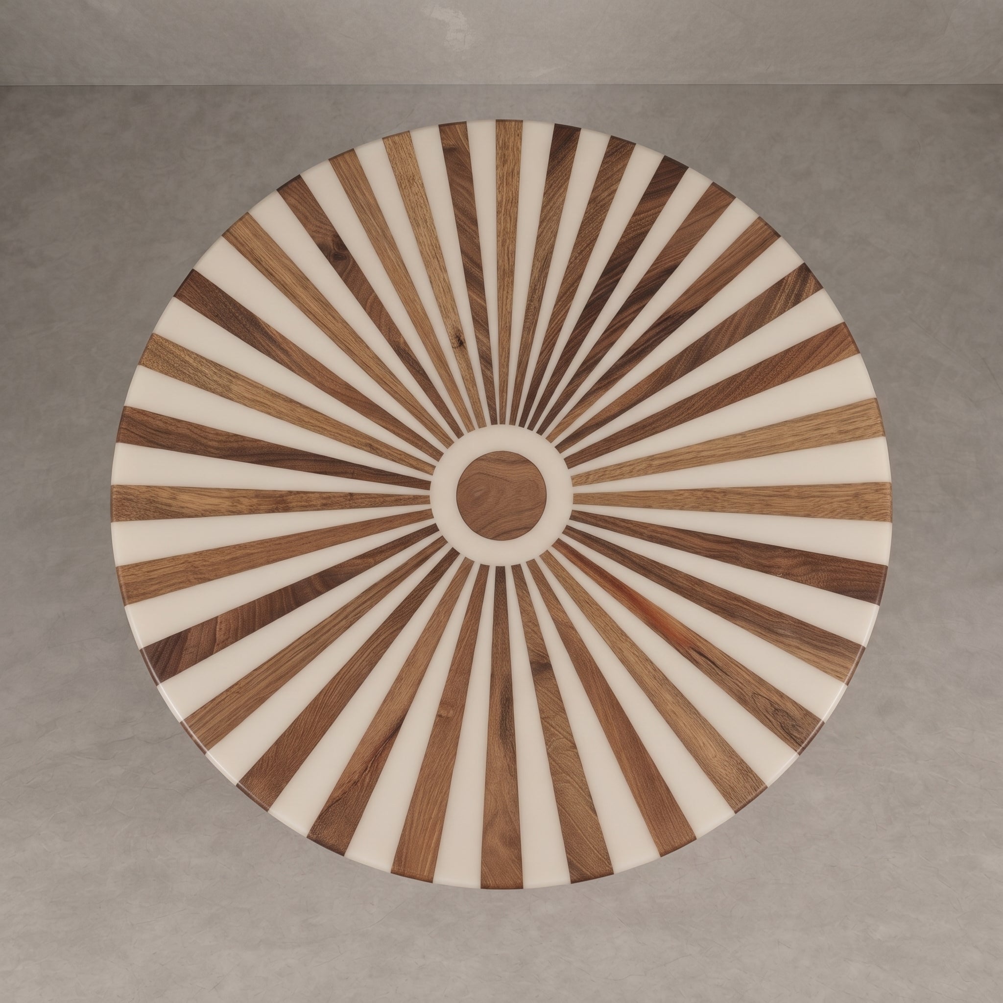 Moroccan Walnut & Resin Pedestal Table