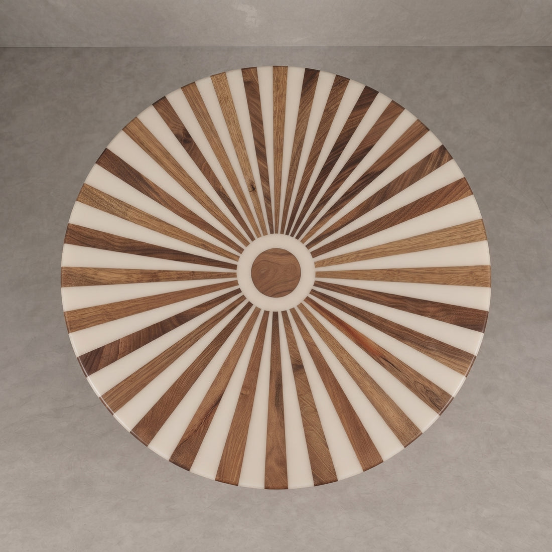 Moroccan Walnut & Resin Pedestal Table
