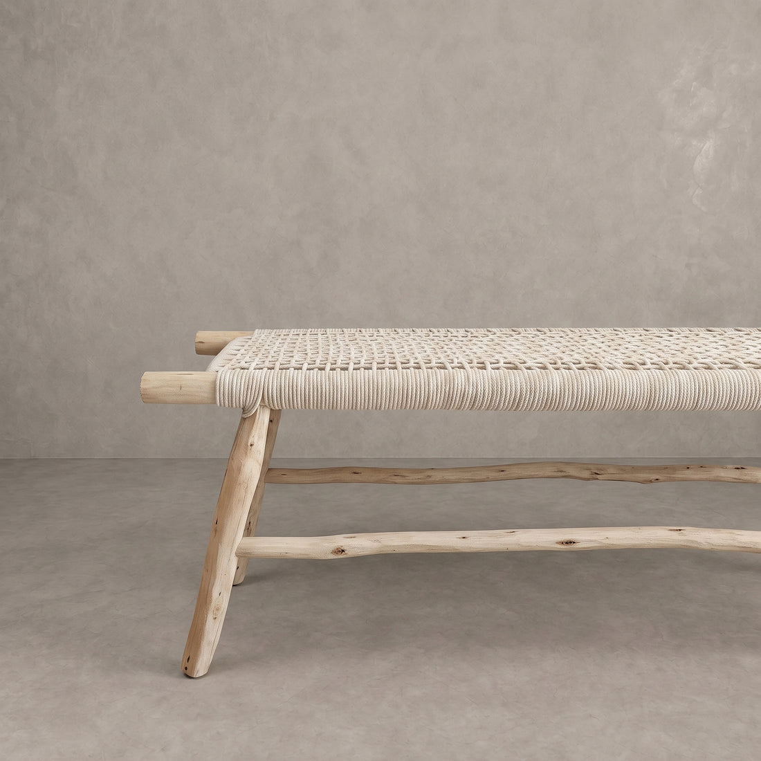 Moroccan Cream Cord Bench