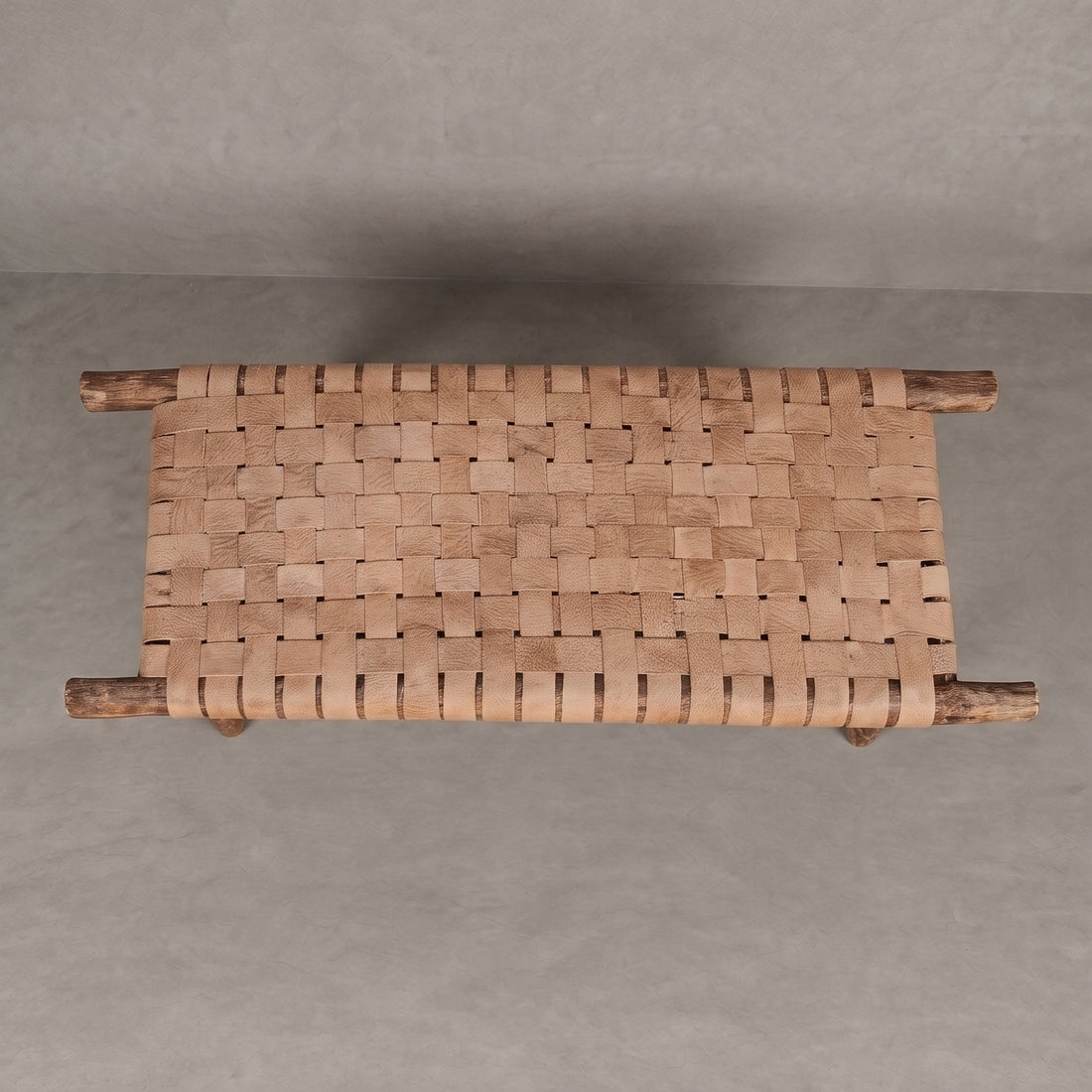  Tan Leather Bench