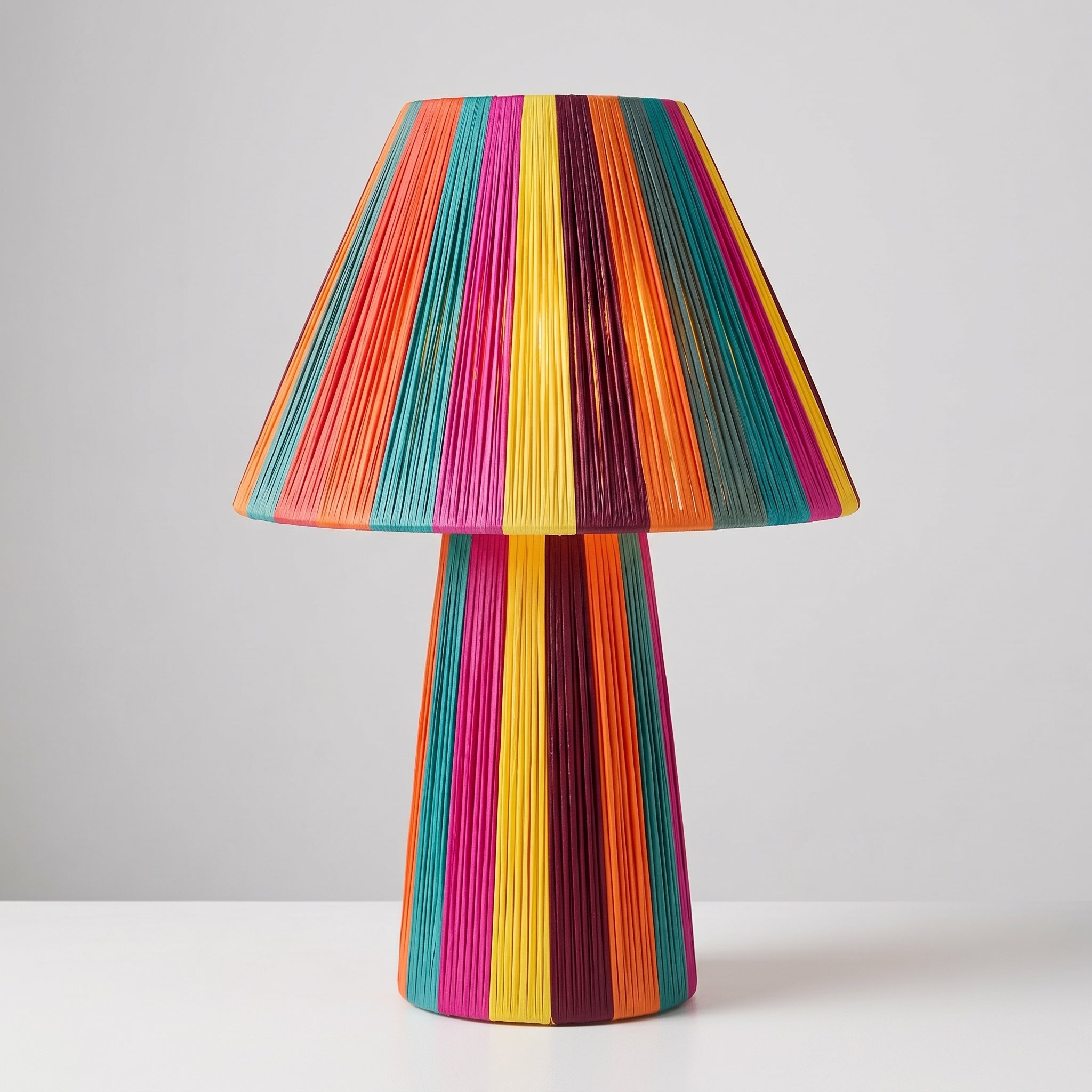 Handwoven Raffia Table Lamp
