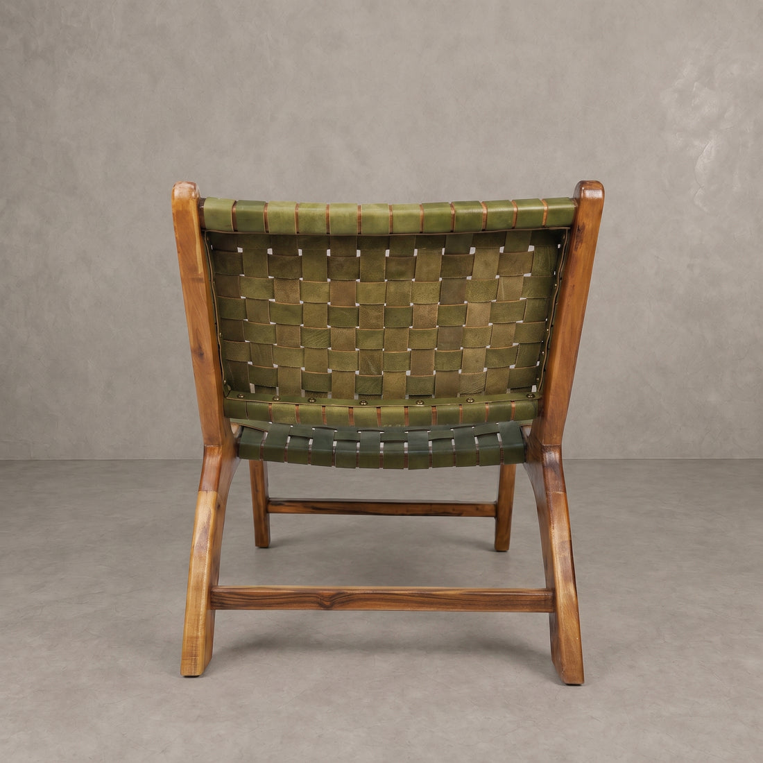 Moroccan Sage Green Leather Lounge Chair