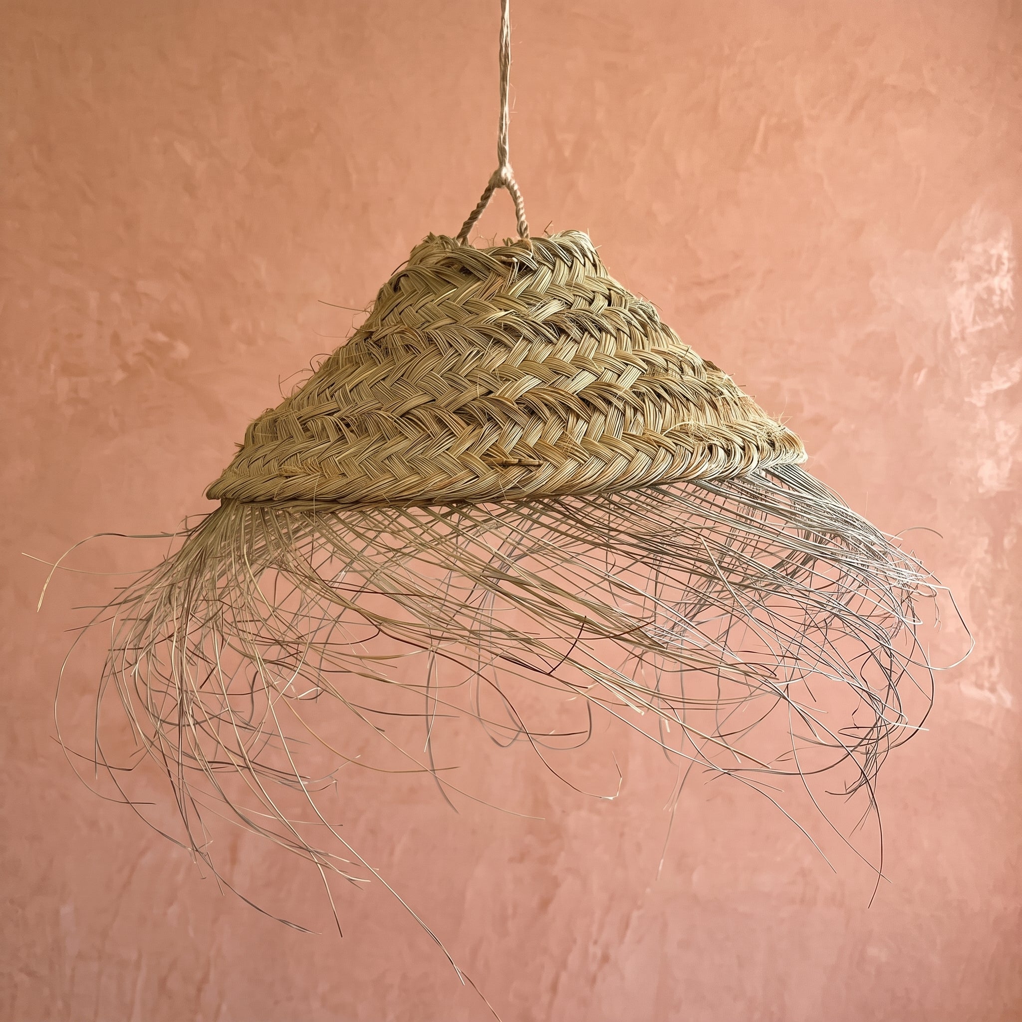 Handcrafted Moroccan Fringed Palm Pendant Light