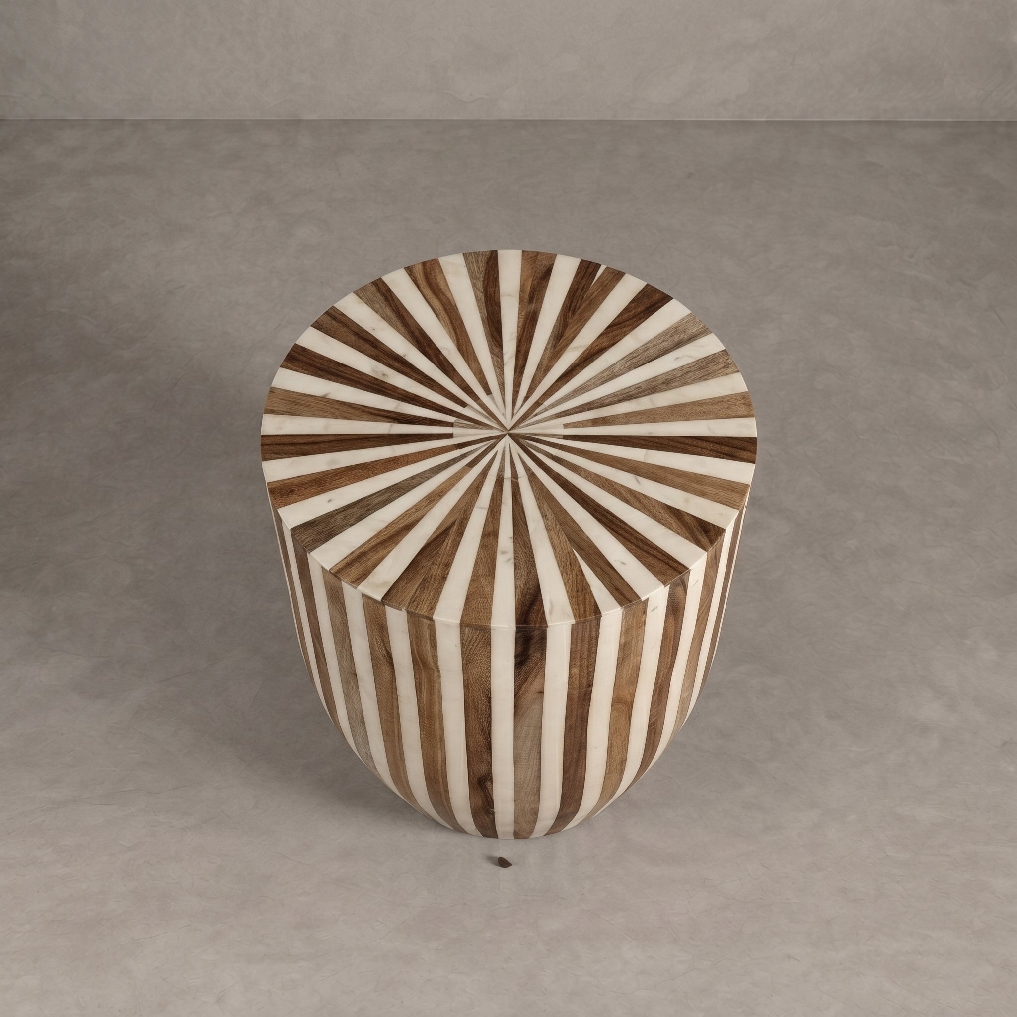  Moroccan Walnut & Resin Side Table