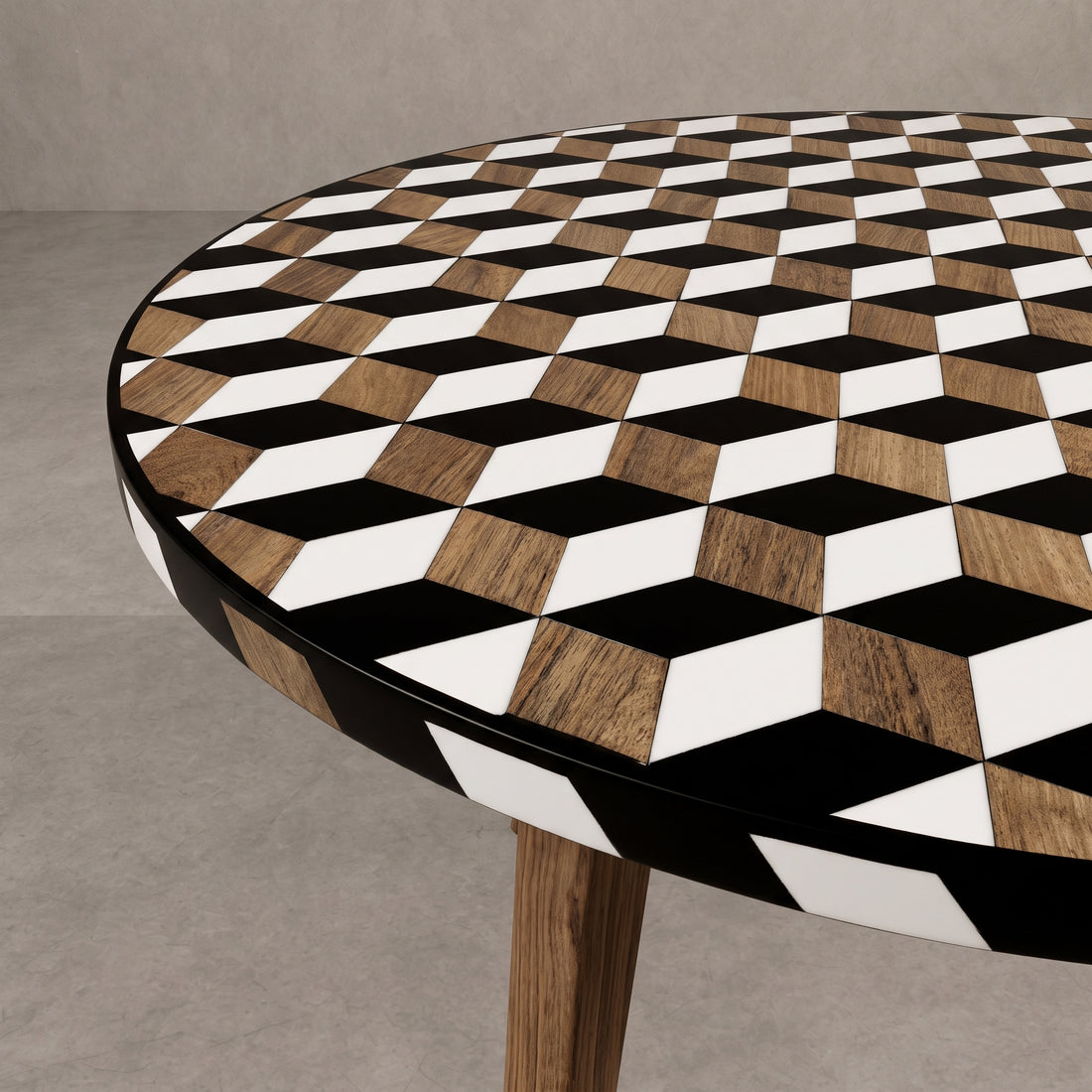 Optical Illusion Resin Inlay Coffee Table