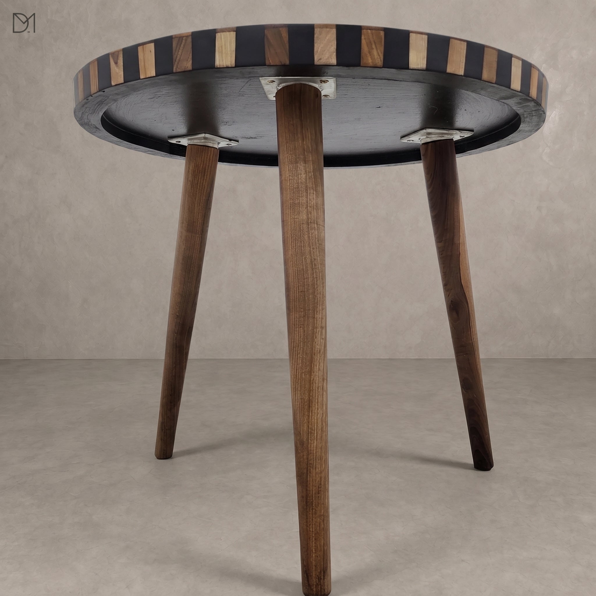 Handcrafted Walnut & Black Resin Table