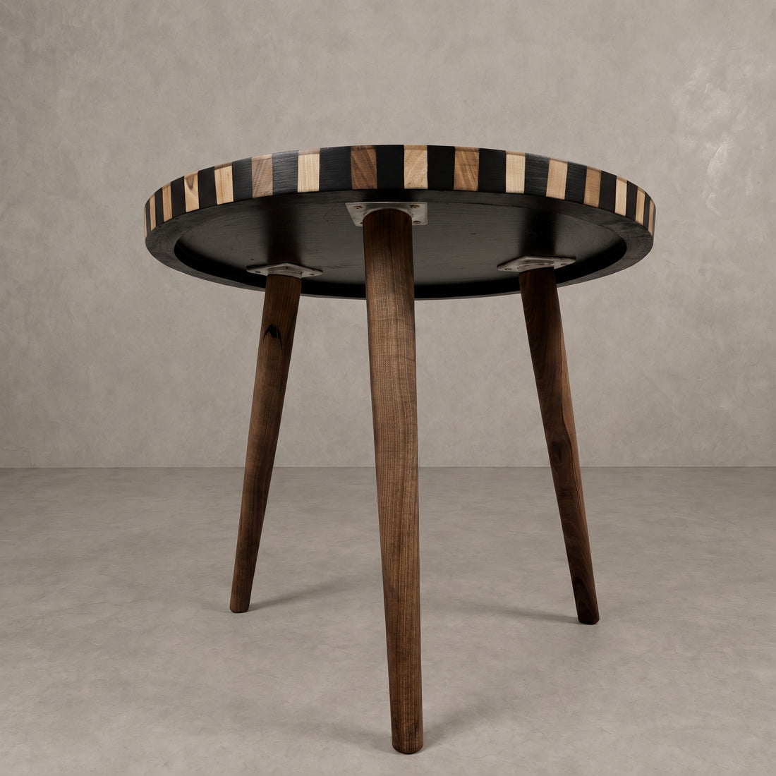 Moroccan Walnut & Black Resin Table