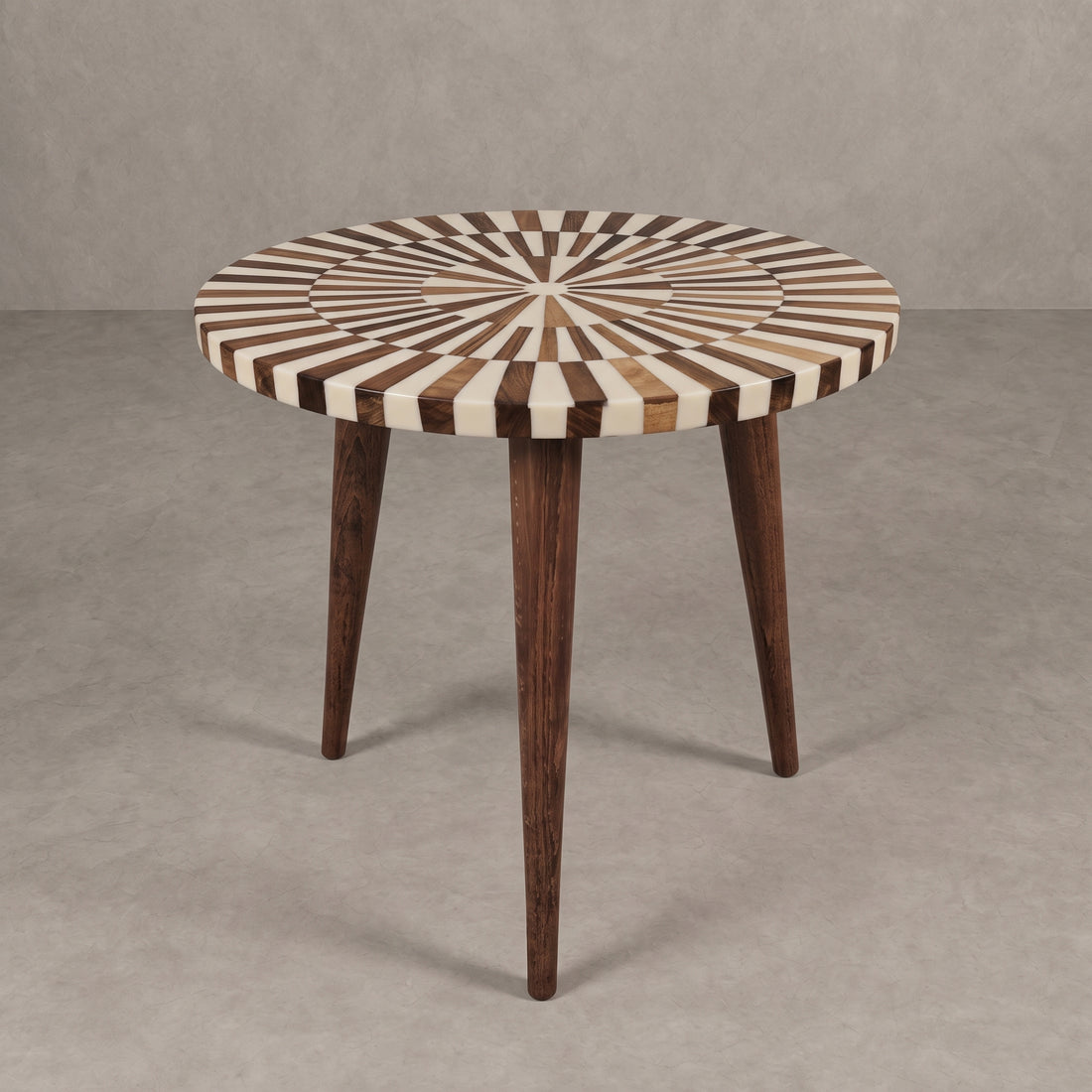 Handcrafted Moroccan White Resin Round Table