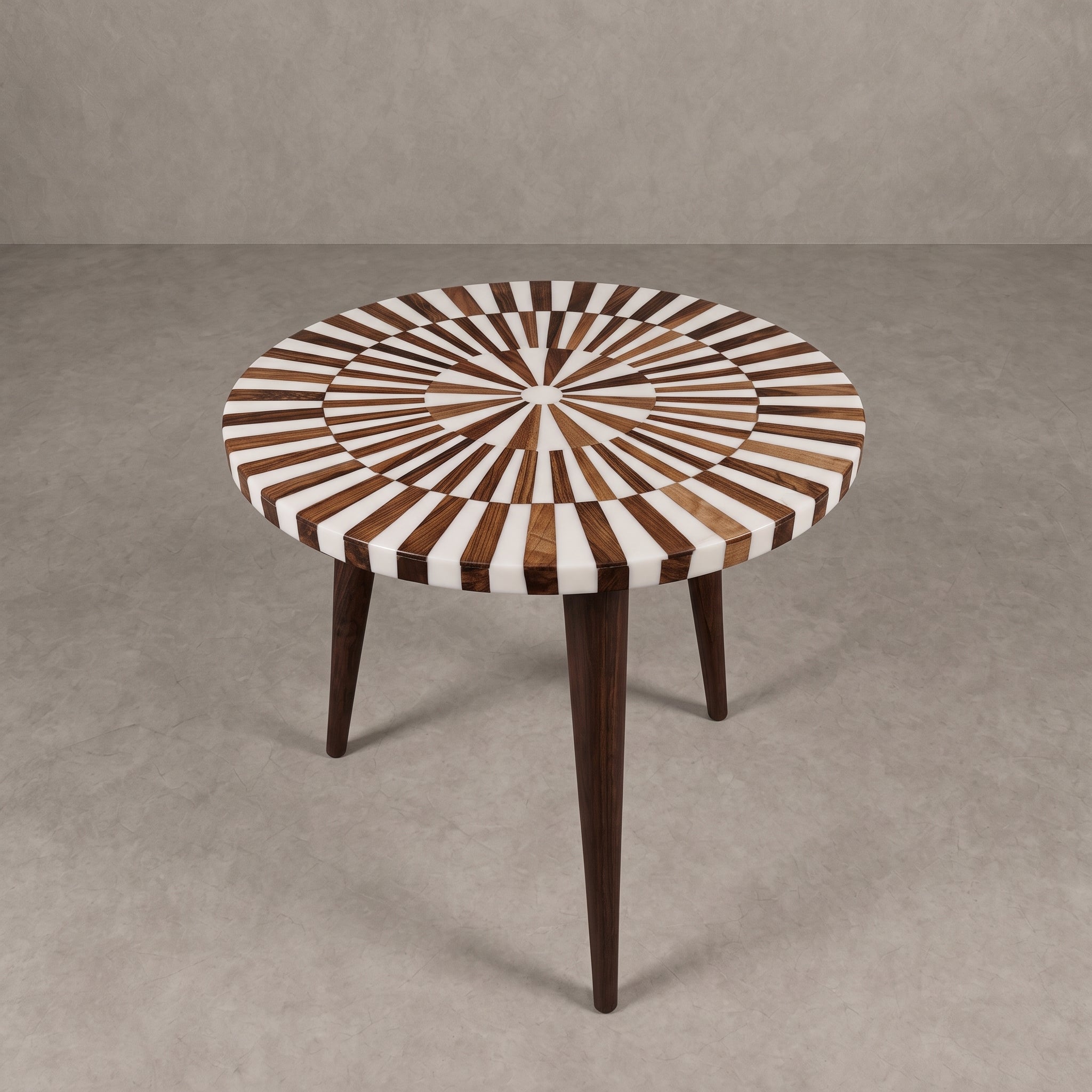Moroccan White Resin Round Table