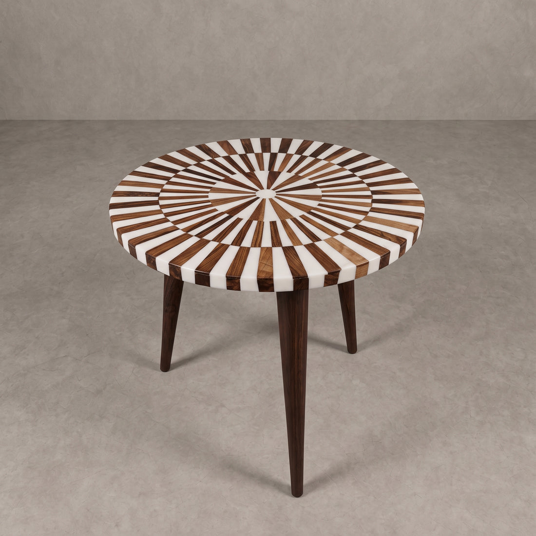 Moroccan White Resin Round Table