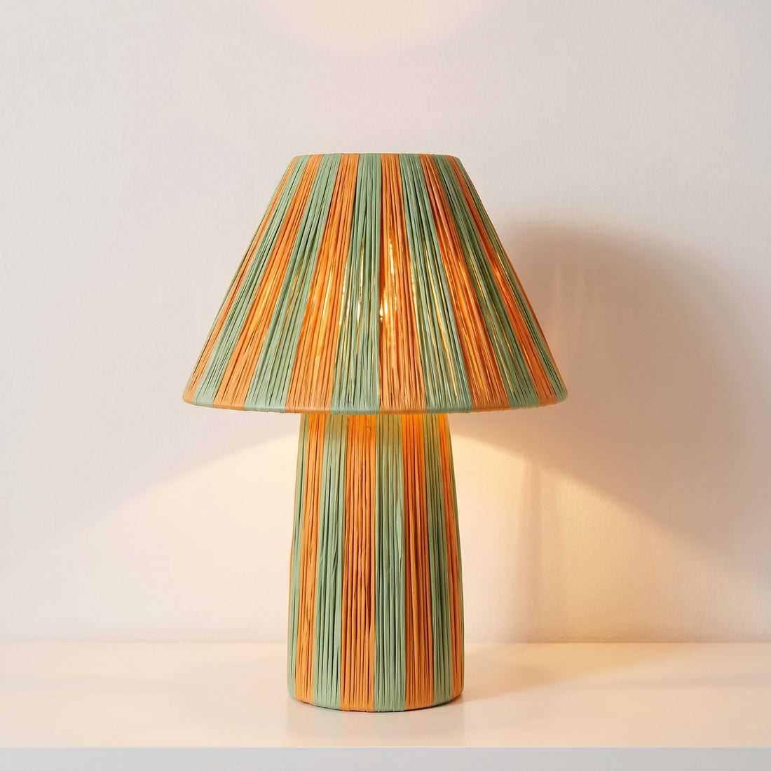 Moroccan Multicolored Raffia Lamp   
