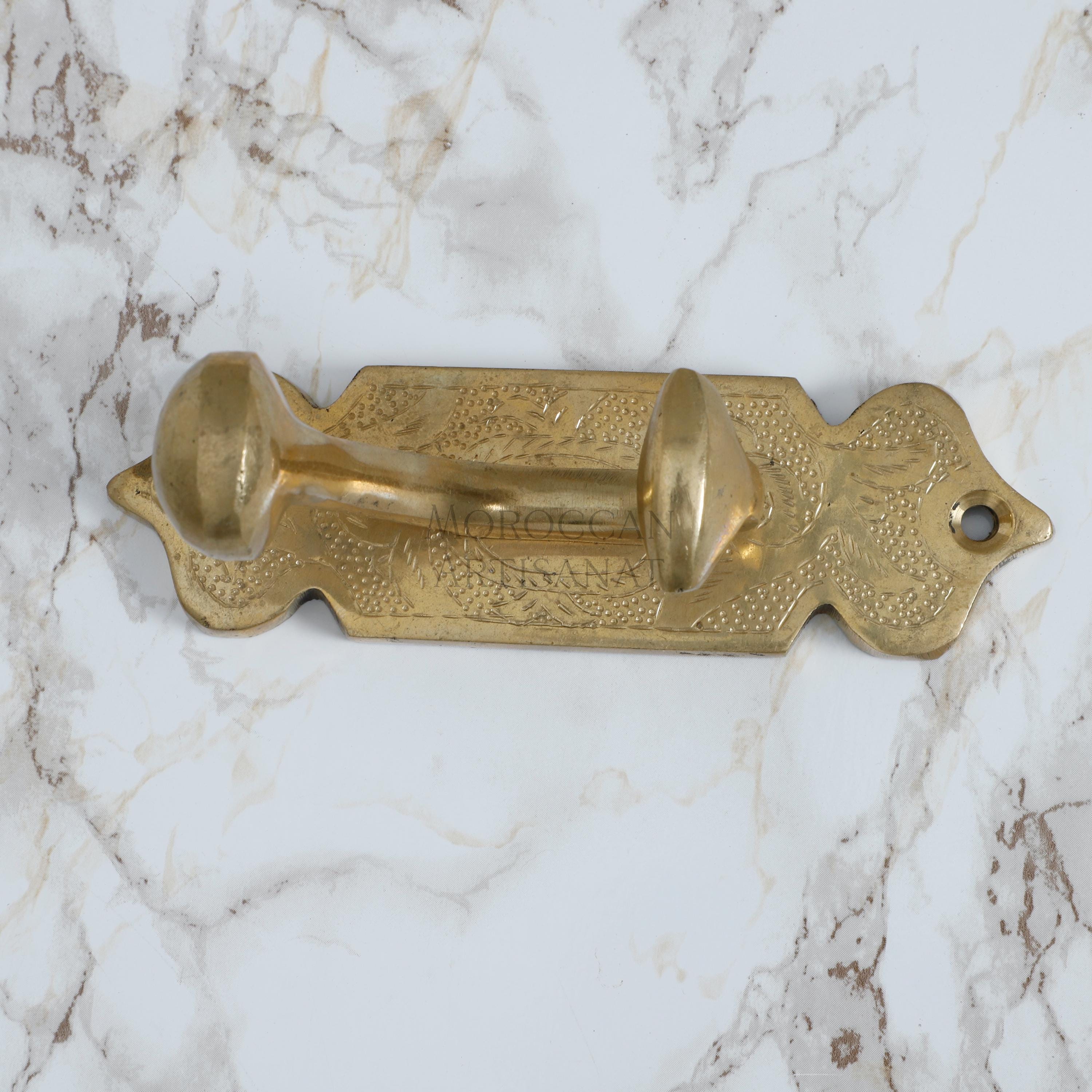 Handmade Brass Coat Hook – Moroccan Wall Hook for Towels, Coats, and Bags