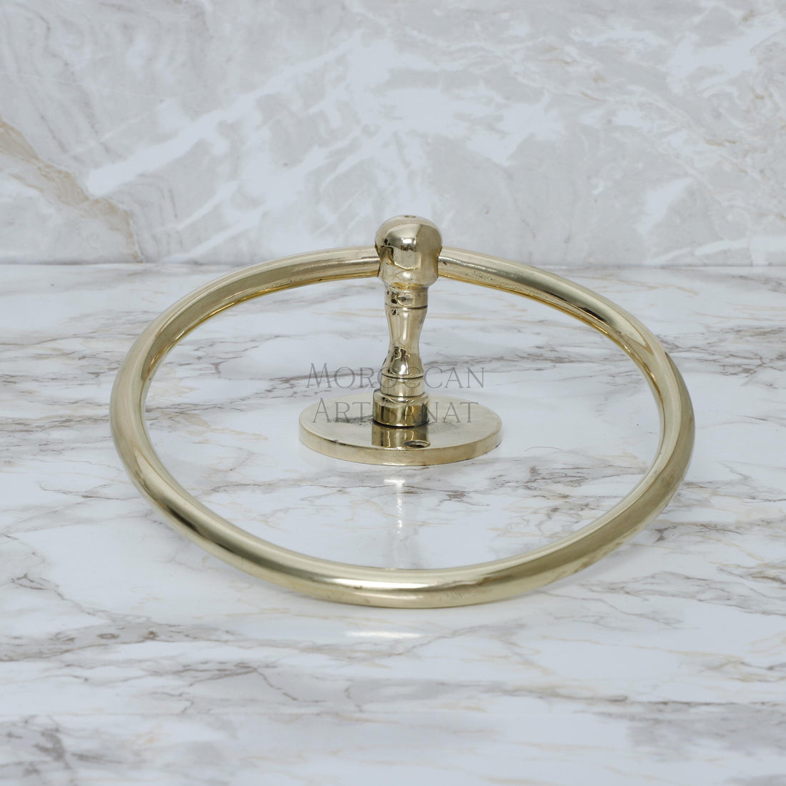 Handcrafted Brass Towel Ring – Moroccan Round Wall Holder