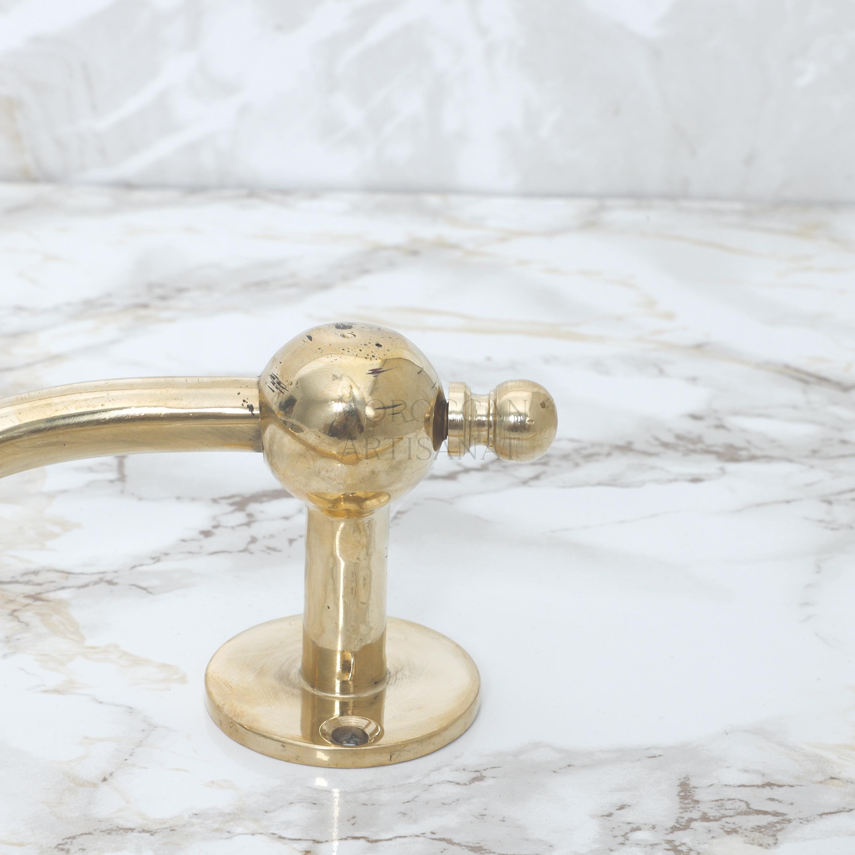 Handcrafted Brass Toilet Paper Holder – Moroccan Wavy Wall Mount