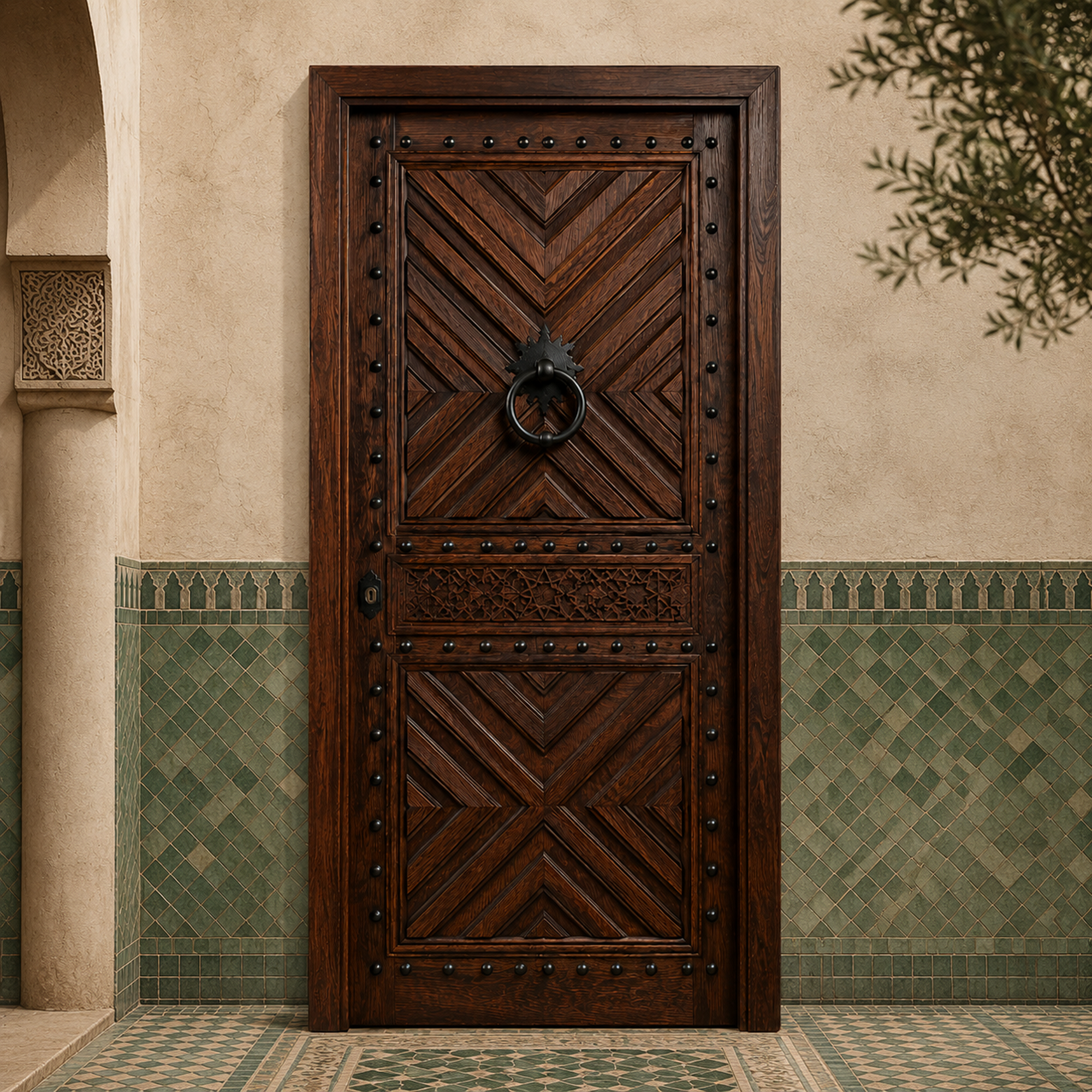 Moroccan Studded Chevron Door
