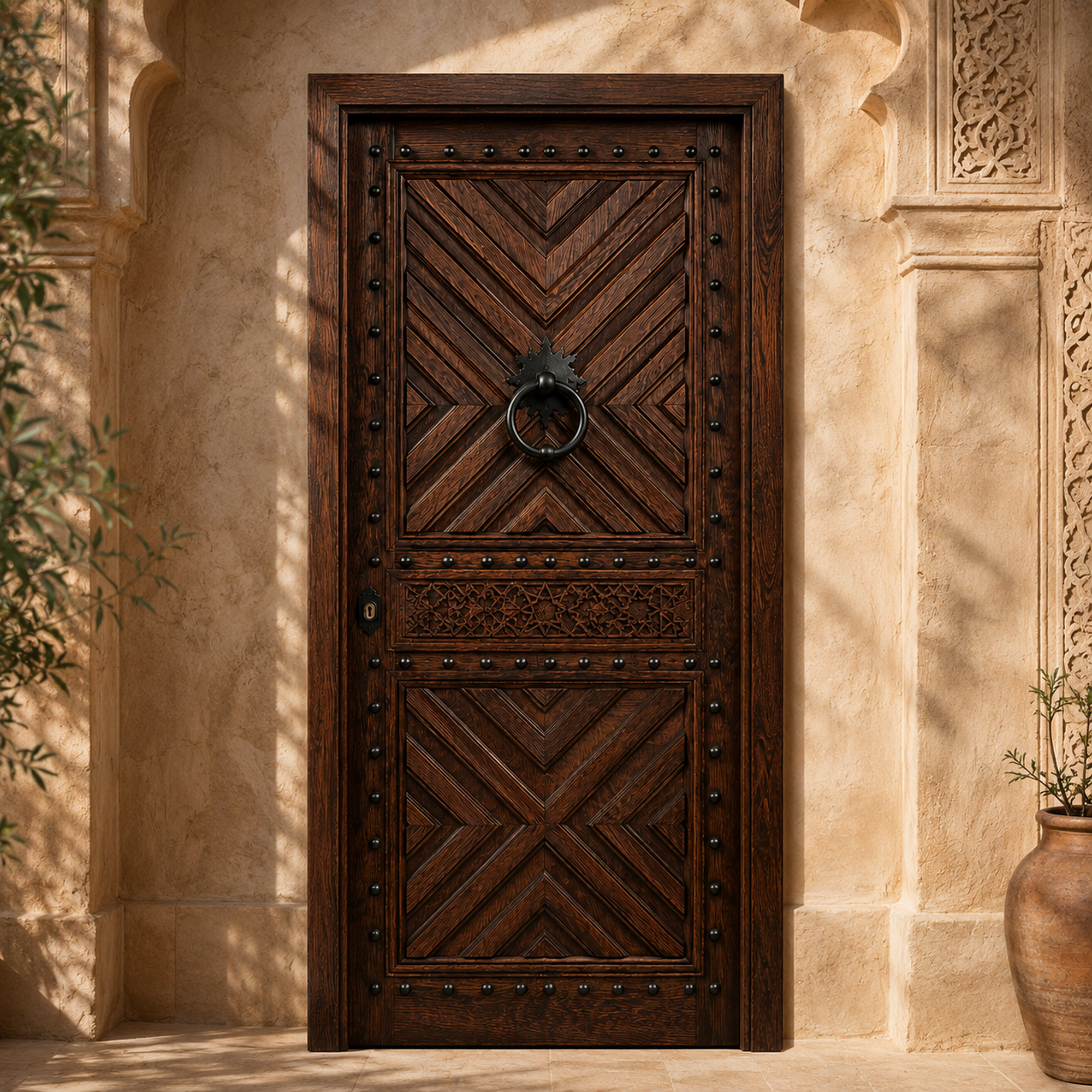 Moroccan Studded Chevron Door