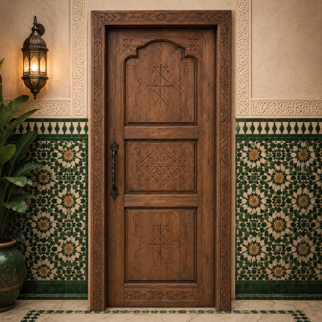 Rustic Moroccan Wooden Door