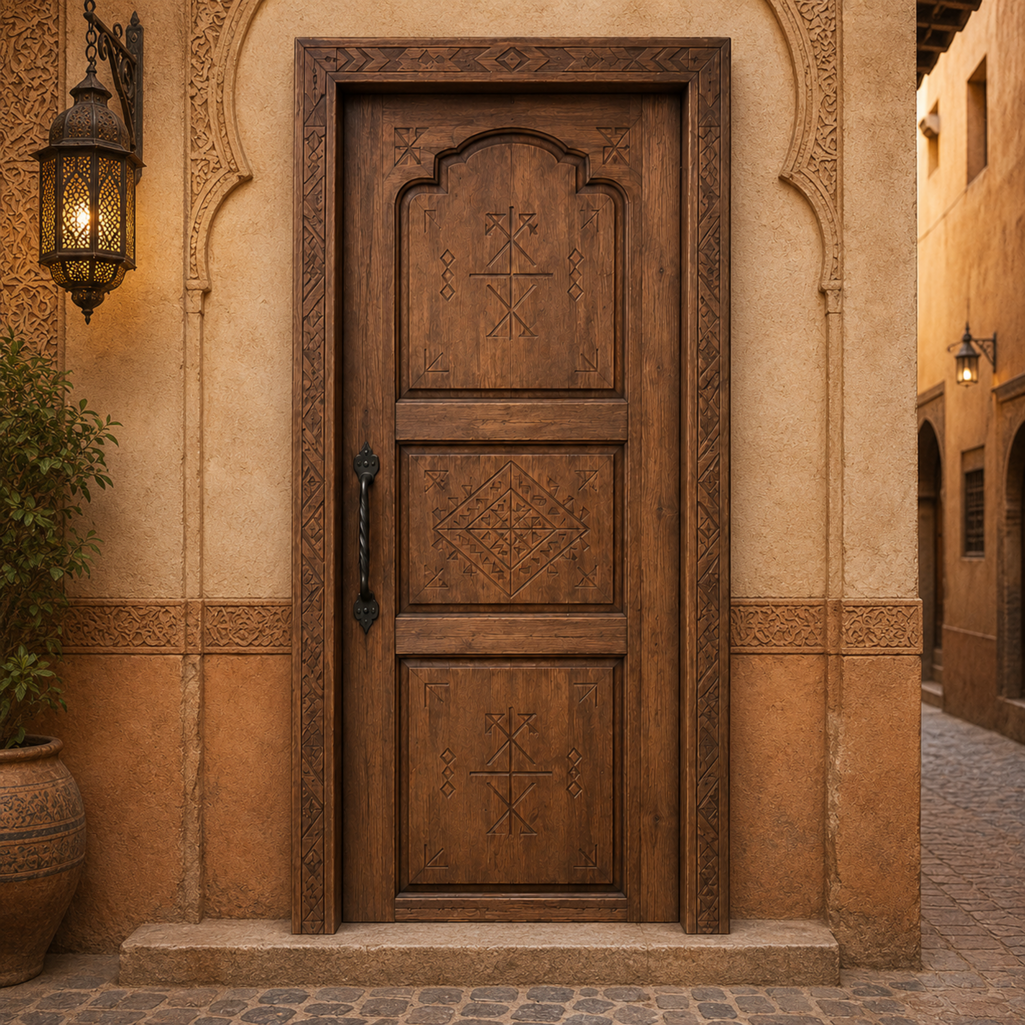 Rustic Moroccan Wooden Door