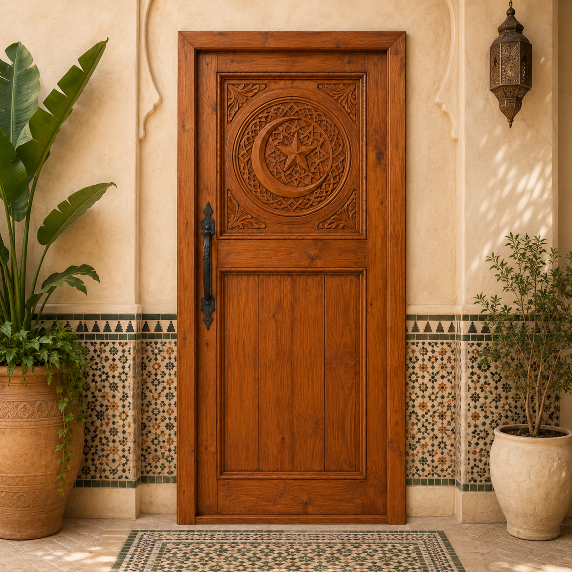 Moroccan Crescent Star Door