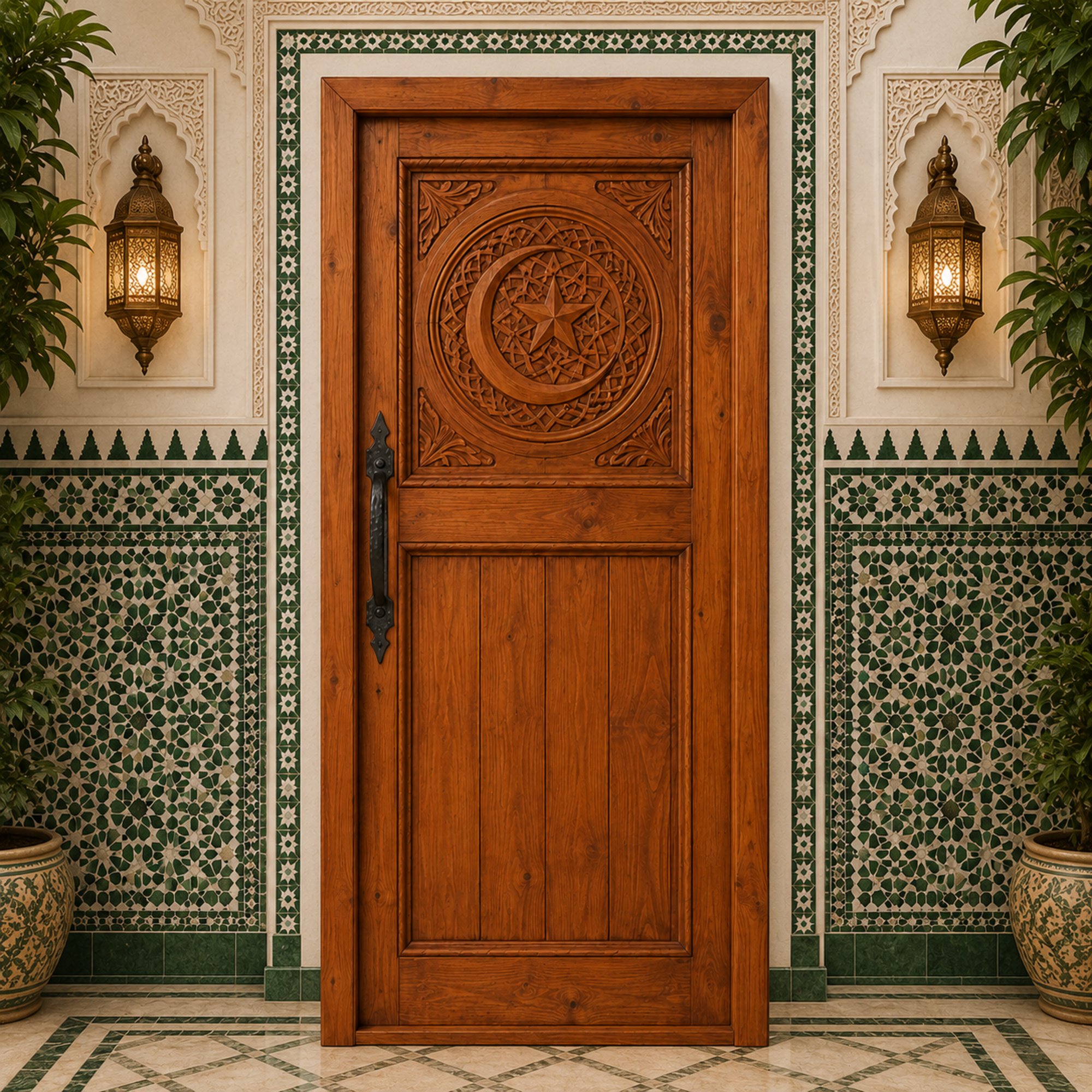 Moroccan Crescent Star Door