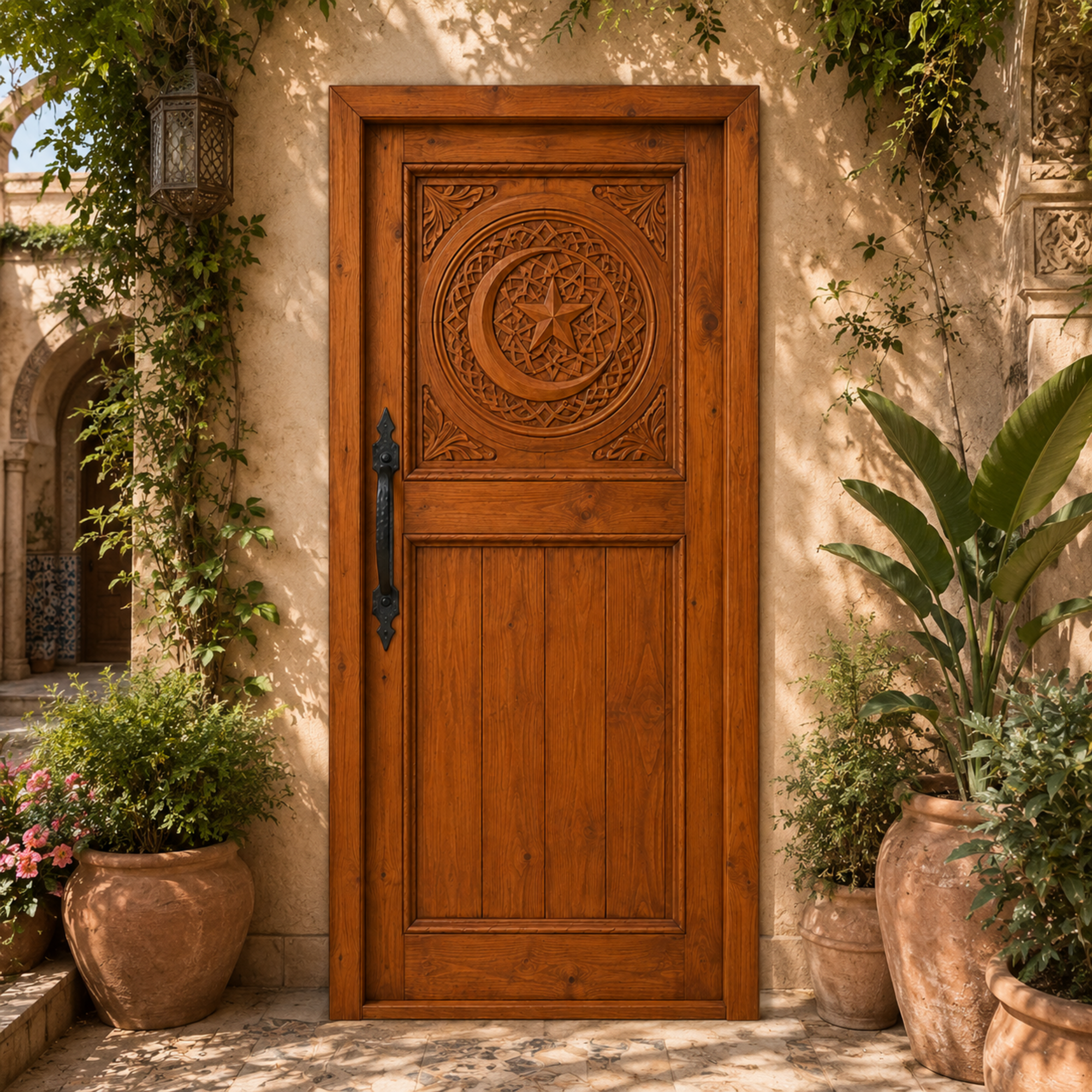 Moroccan Crescent Star Door