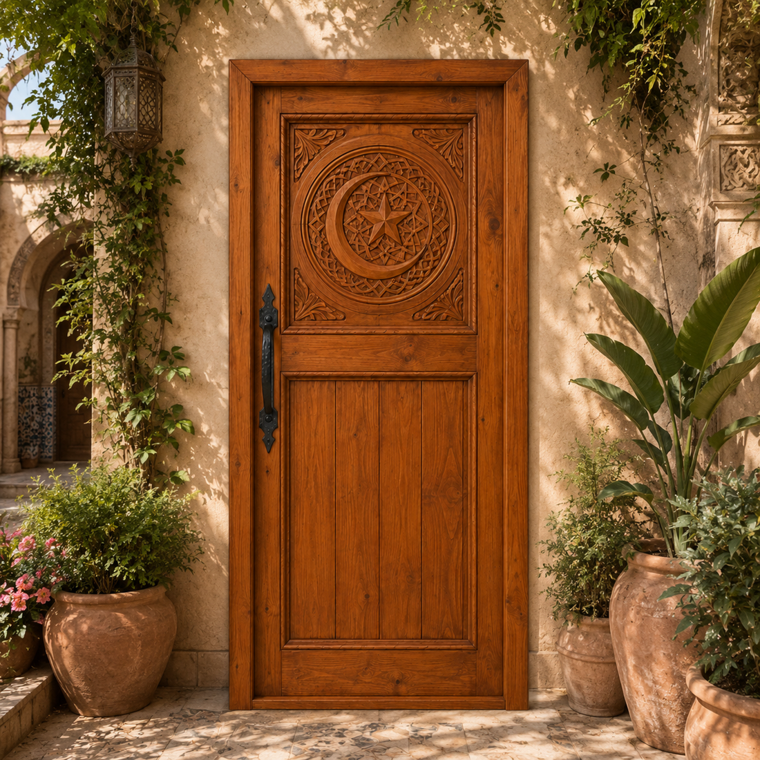 Moroccan Crescent Star Door