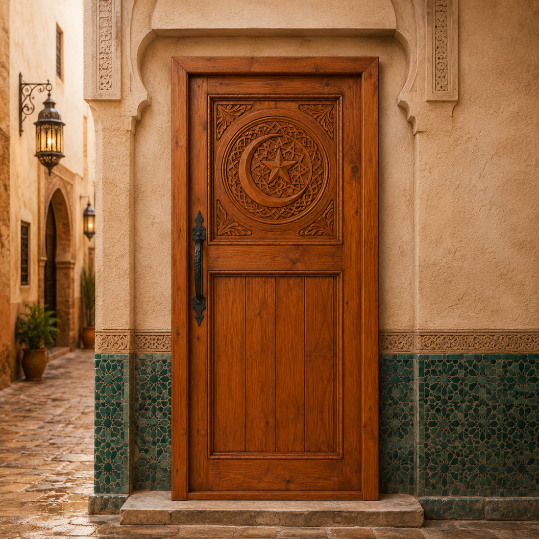 Moroccan Crescent Star Door