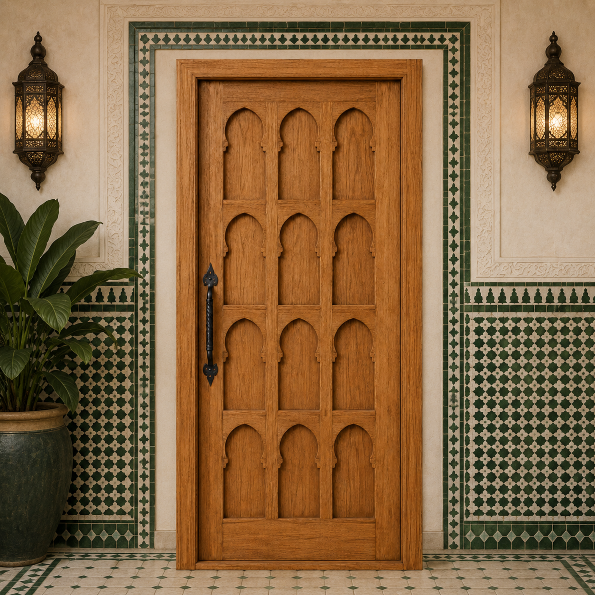 Moroccan Arched Panel Door