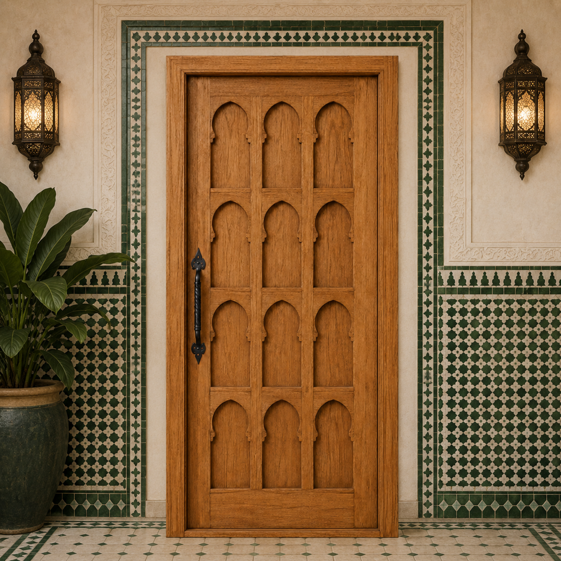 Moroccan Arched Panel Door