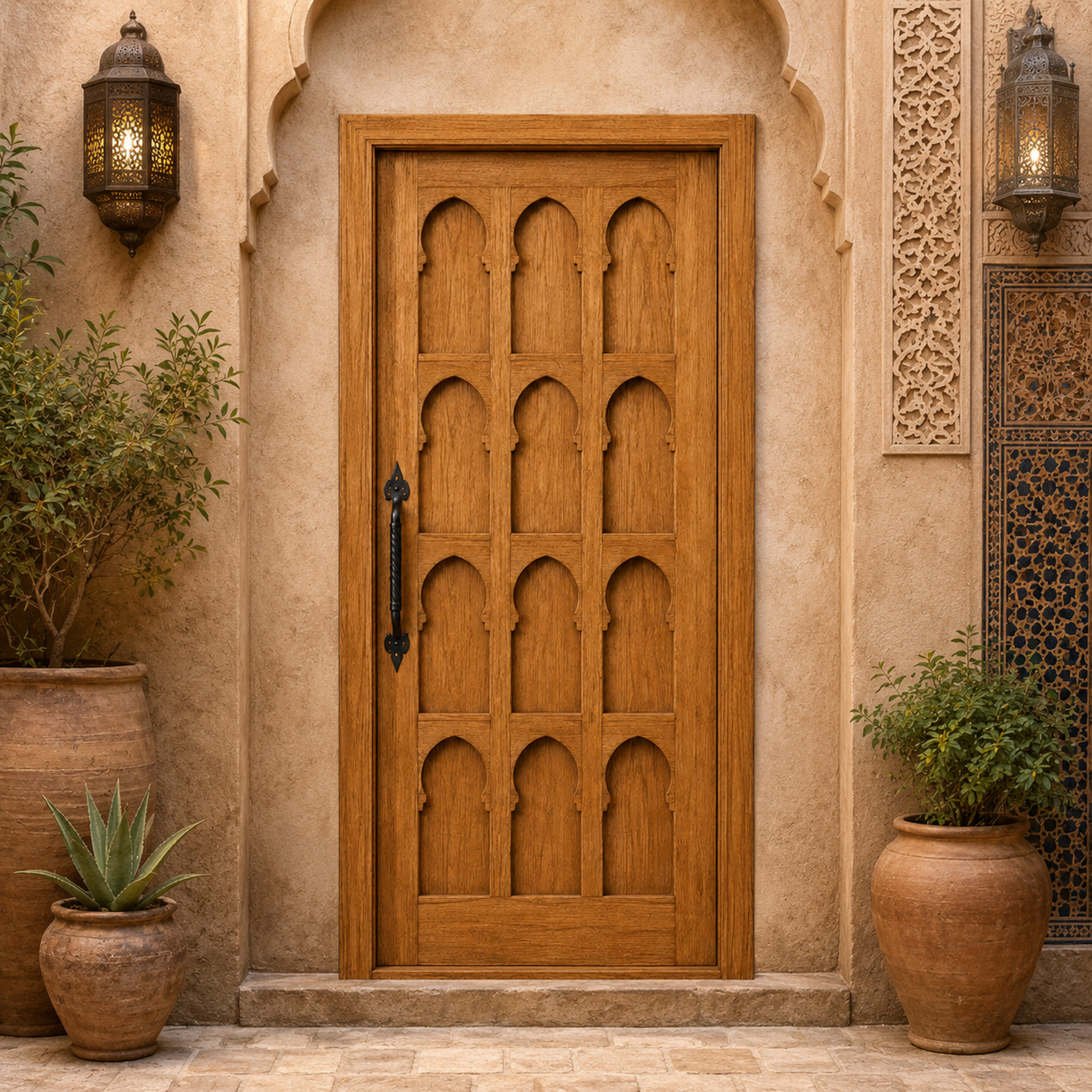 Moroccan Arched Panel Door