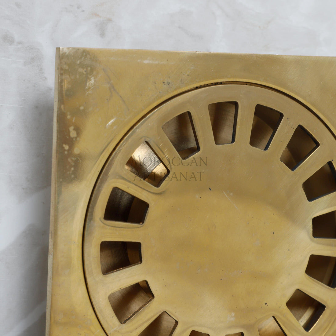 Handmade Brass Floor Cover – Moroccan Square Drain Cover