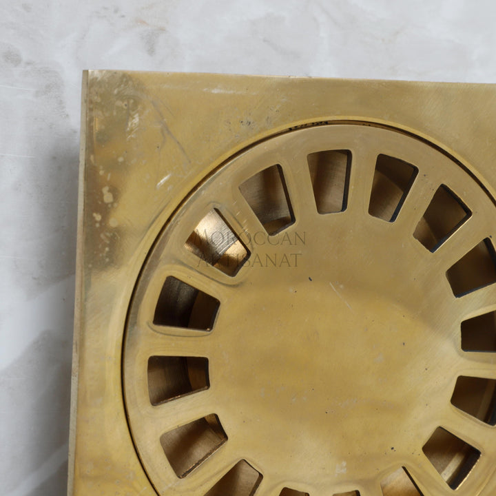 Handmade Brass Floor Cover – Moroccan Square Drain Cover