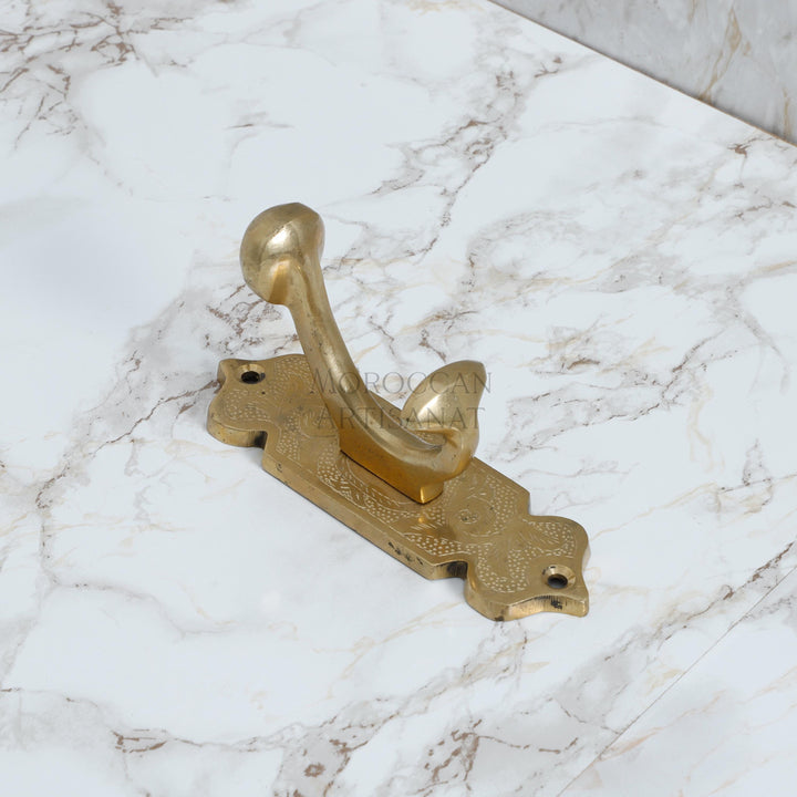 Handmade Brass Coat Hook – Moroccan Wall Hook for Towels, Coats, and Bags